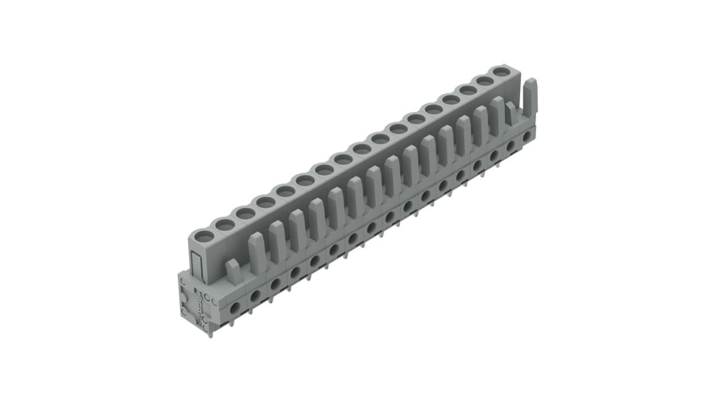 Wtyk PCB 17 -pinowe raster: 5mm Złącze żeńskie THT Proste Montaż na płytce drukowanej