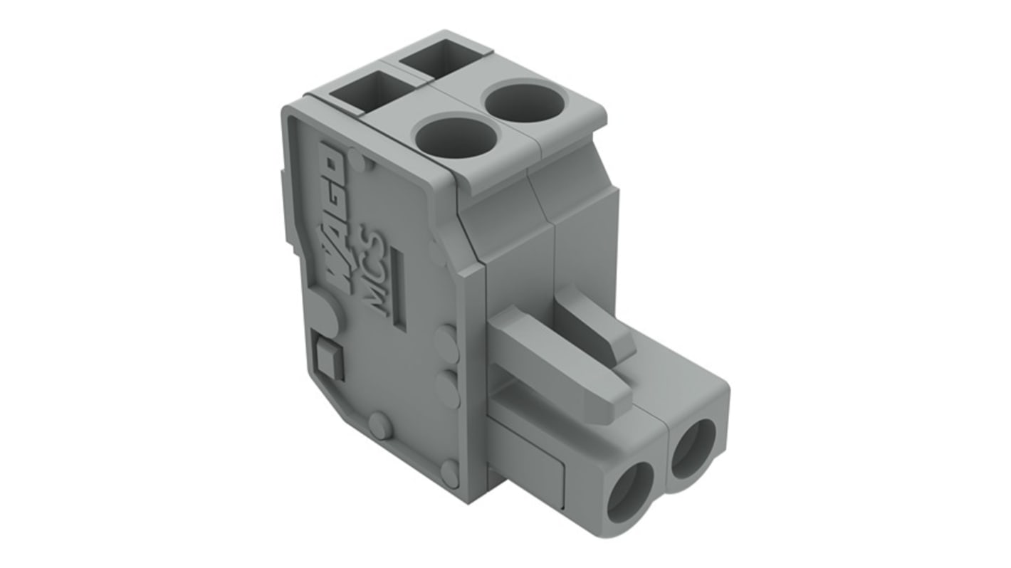 WAGO 232 Series Pluggable Connector, 2-Pole, Female, 2-Way, Snap-In, 14A