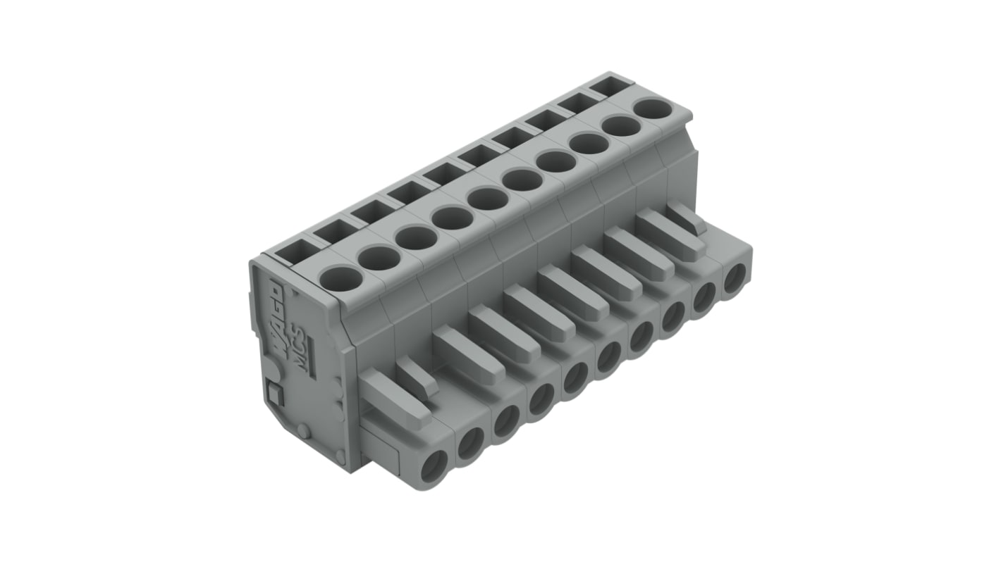 WAGO 232 Series Pluggable Connector, 10-Pole, Female, 10-Way, Plug-In, 14A