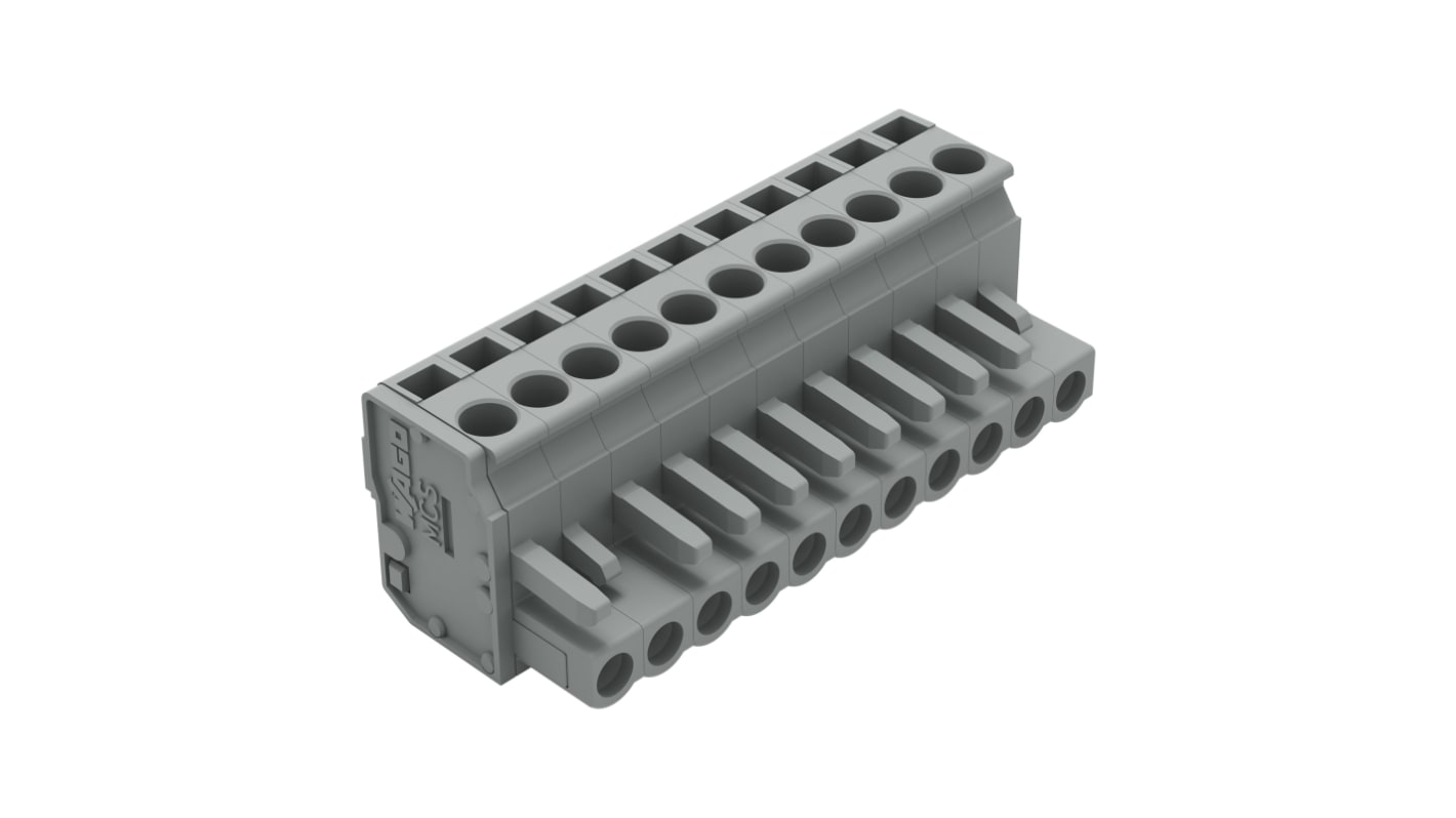 WAGO 232 Series Pluggable Connector, 11-Pole, Female, 11-Way, Snap-In, 14A