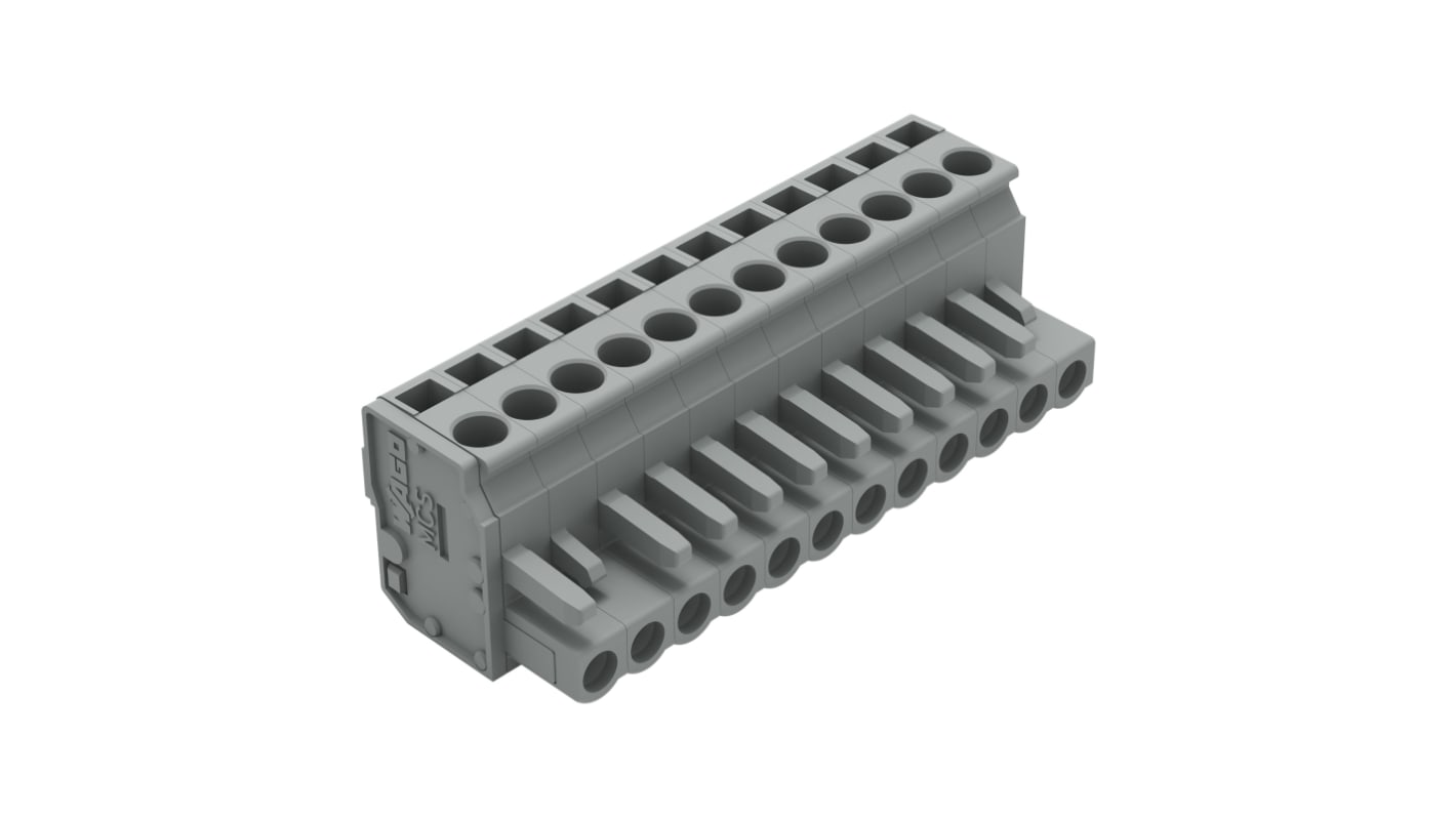 WAGO 232 Series Connector, 12-Pole, Female, 12-Way, Snap-In, 14A