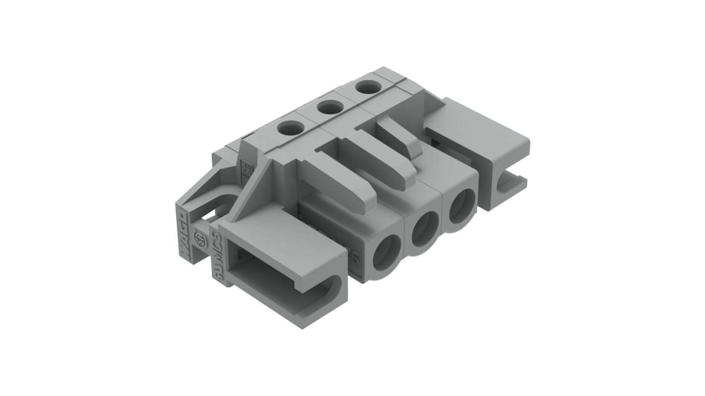 WAGO 232 Series Angled PCB Mount PCB Header, 3-Contact, 1-Row, 5mm Pitch, Pin, Solder Termination