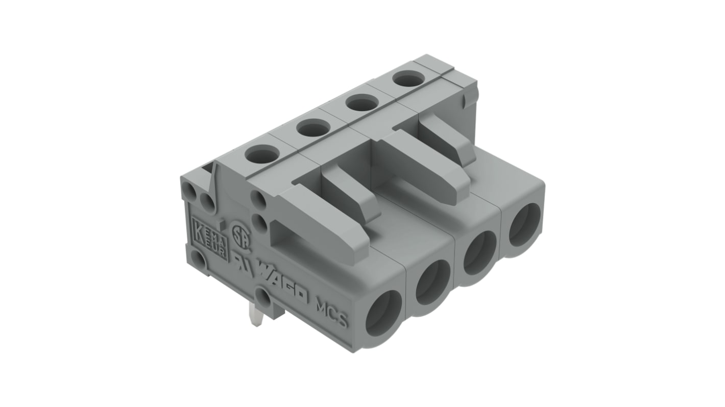 Wtyk PCB 4 -pinowe raster: 5mm Złącze żeńskie do płytek drukowanych Kątowy Montaż na płytce drukowanej