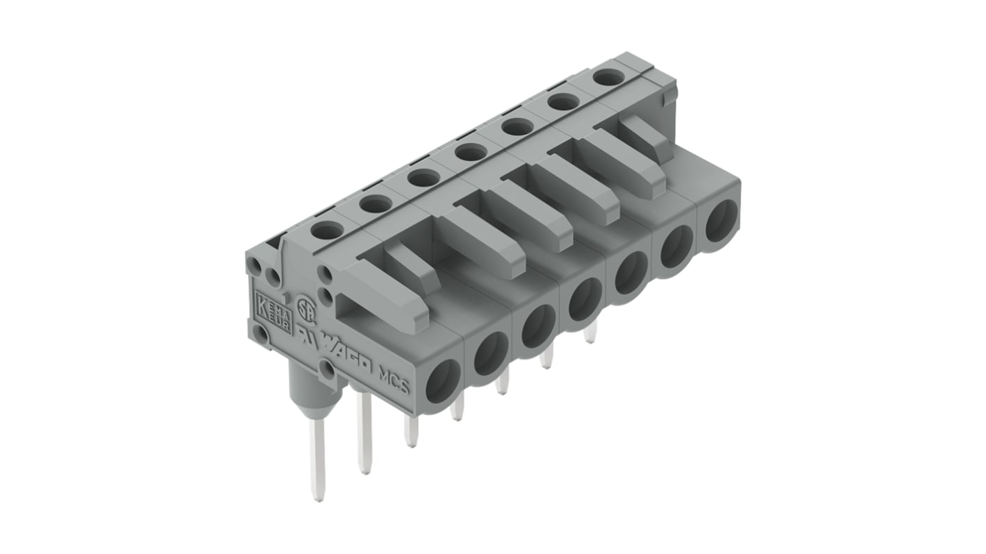 Złącze PCB 7 -pinowe raster: 5mm Złącze wtykowe Kątowy Mocowanie szynowe