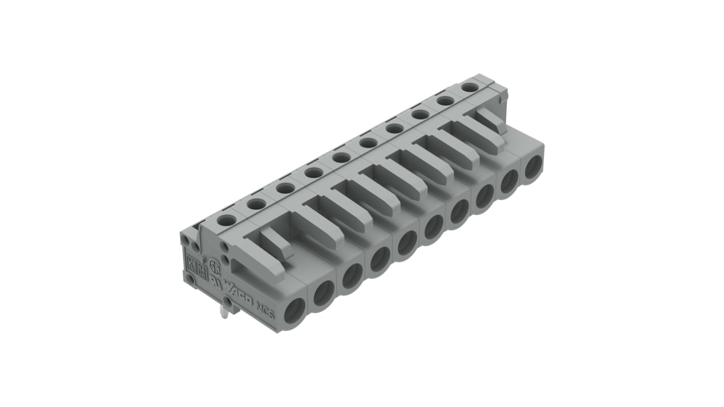 Wtyk PCB 10 -pinowe raster: 5mm Złącze żeńskie do płytek drukowanych Kątowy Montaż na płytce drukowanej