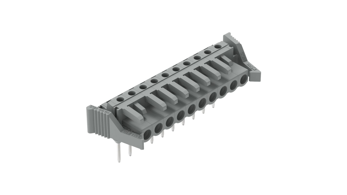 Złącze PCB 10 -pinowe raster: 5mm Złącze żeńskie PCB Kątowy Mocowanie szynowe