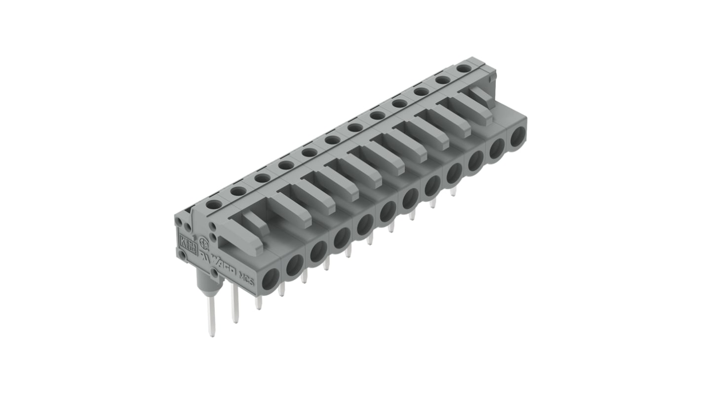 Złącze PCB 12 -pinowe raster: 5mm Złącze żeńskie PCB Kątowy Mocowanie szynowe