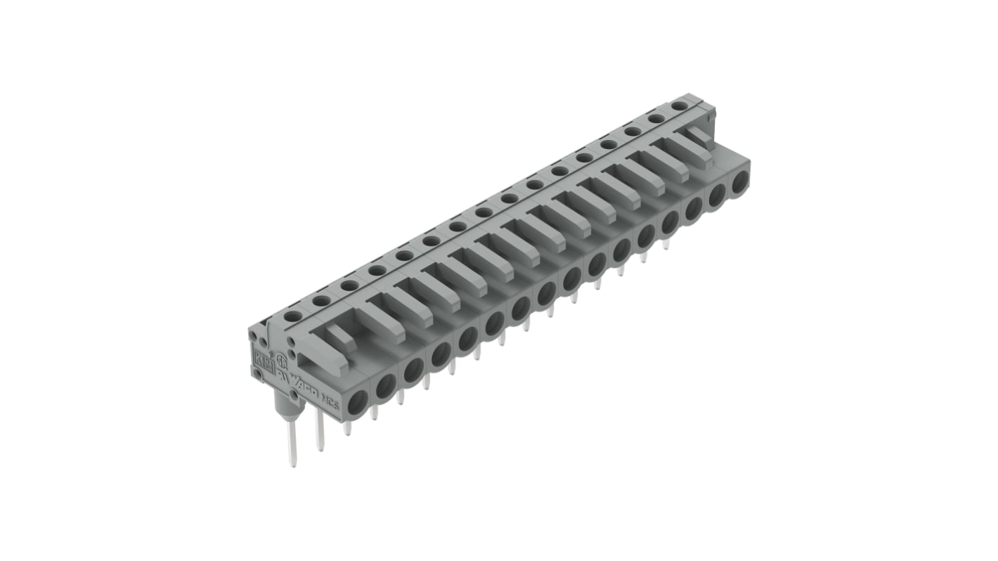 Wtyk PCB 16 -pinowe raster: 5mm Złącze żeńskie do płytek drukowanych Kątowy Montaż na płytce drukowanej