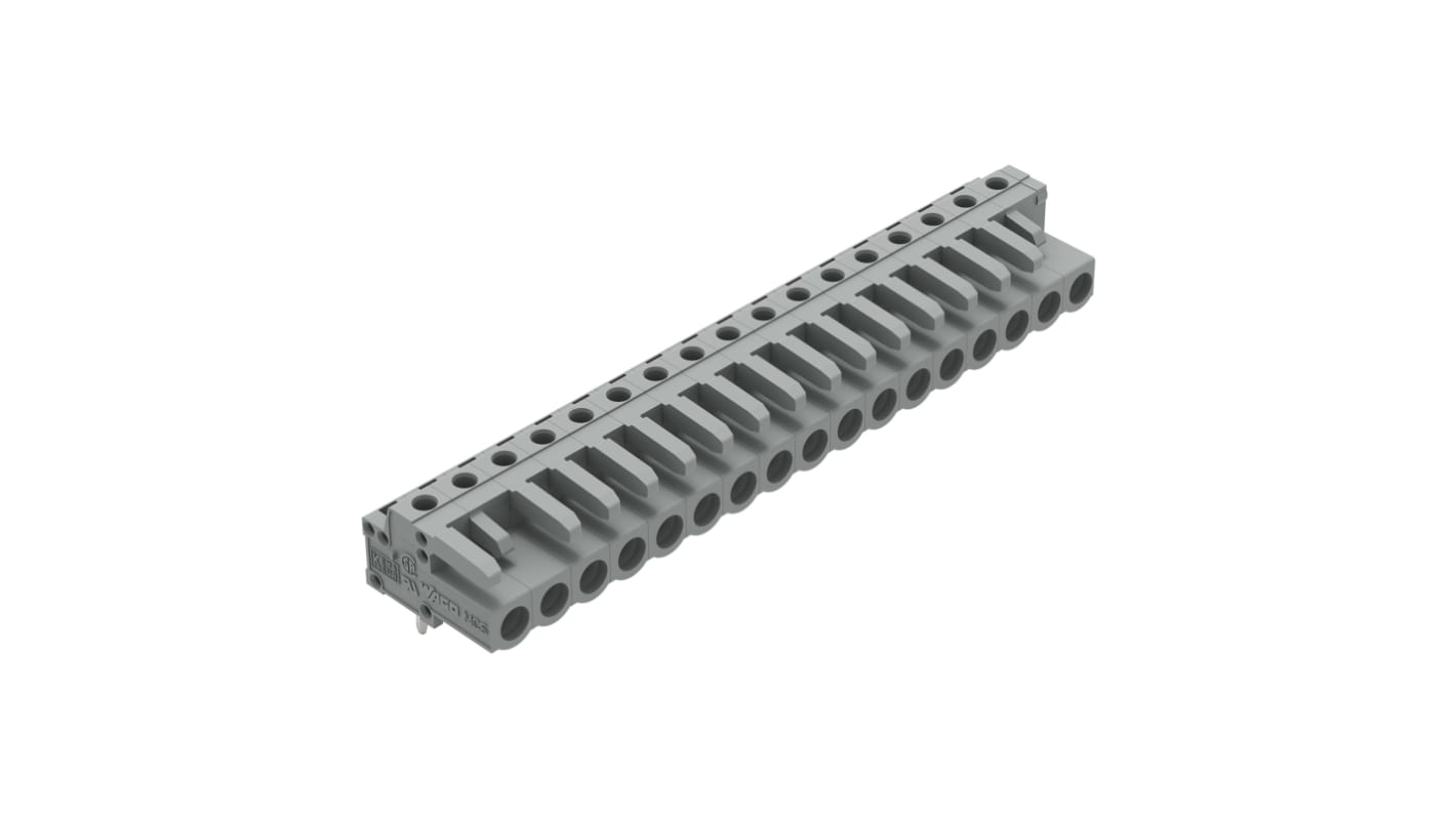 Wtyk PCB 17 -pinowe raster: 5mm Złącze żeńskie do płytek drukowanych Kątowy Montaż na płytce drukowanej