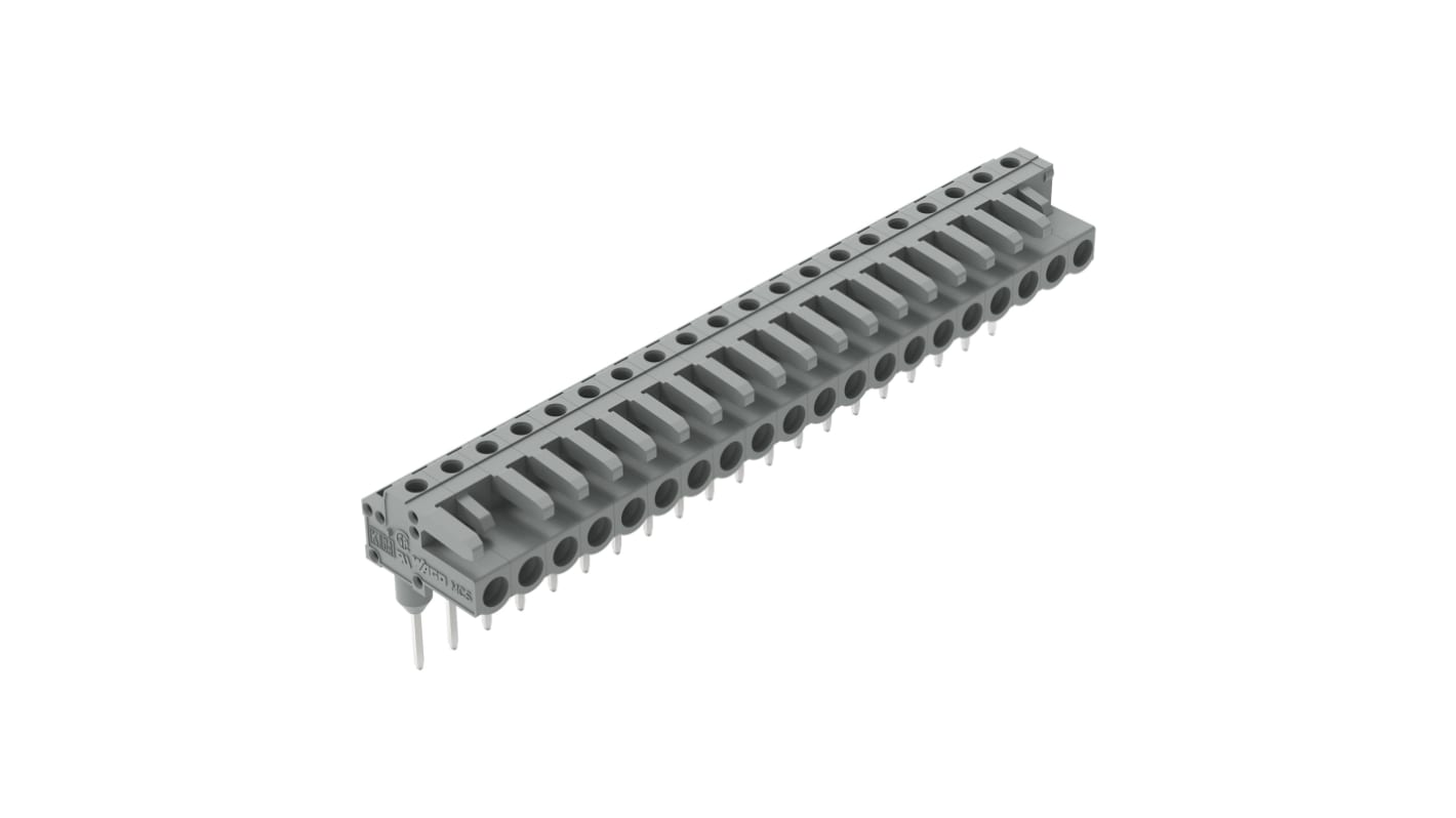 Złącze PCB 20 -pinowe raster: 5mm Złącze żeńskie Kątowy Mocowanie szynowe