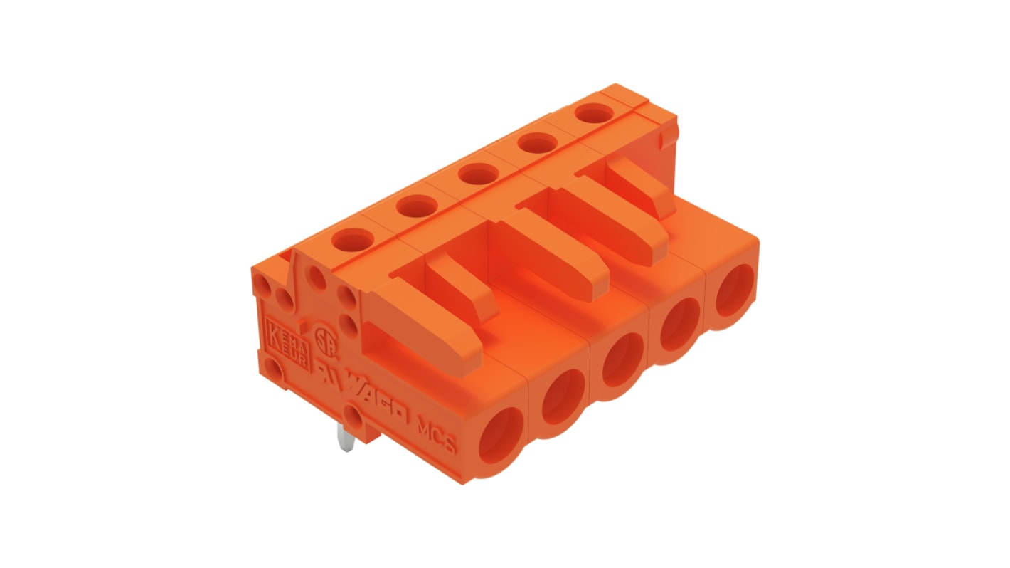 Wtyk PCB 5 -pinowe raster: 5.08mm Złącze żeńskie do płytek drukowanych Kątowy Montaż na płytce drukowanej