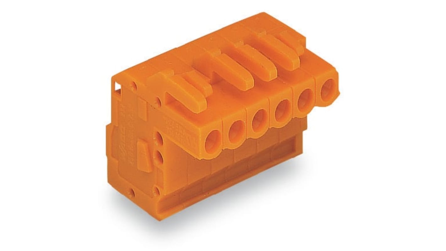 WAGO 232 Series Pluggable Connector, 13-Pole, Female, 13-Way, Snap-In, 14A