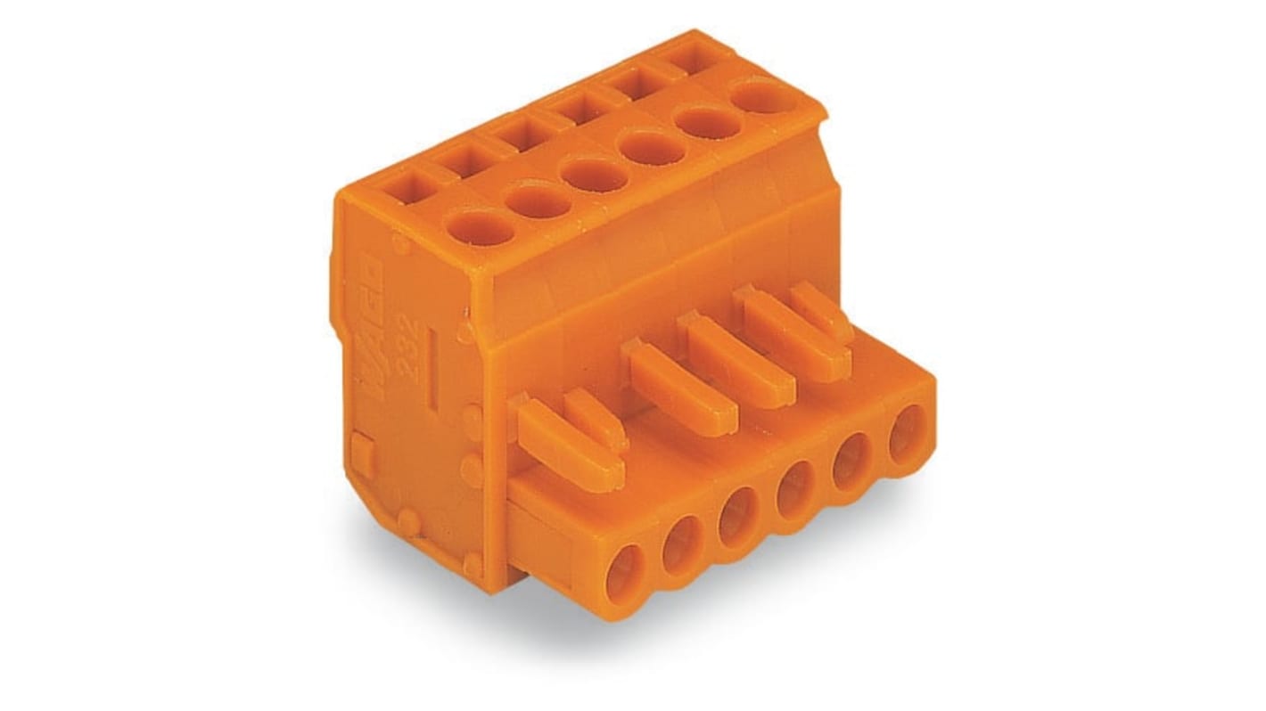 WAGO 232 Series Connector, 5-Pole, Female, 5-Way, Plug-In, 15A