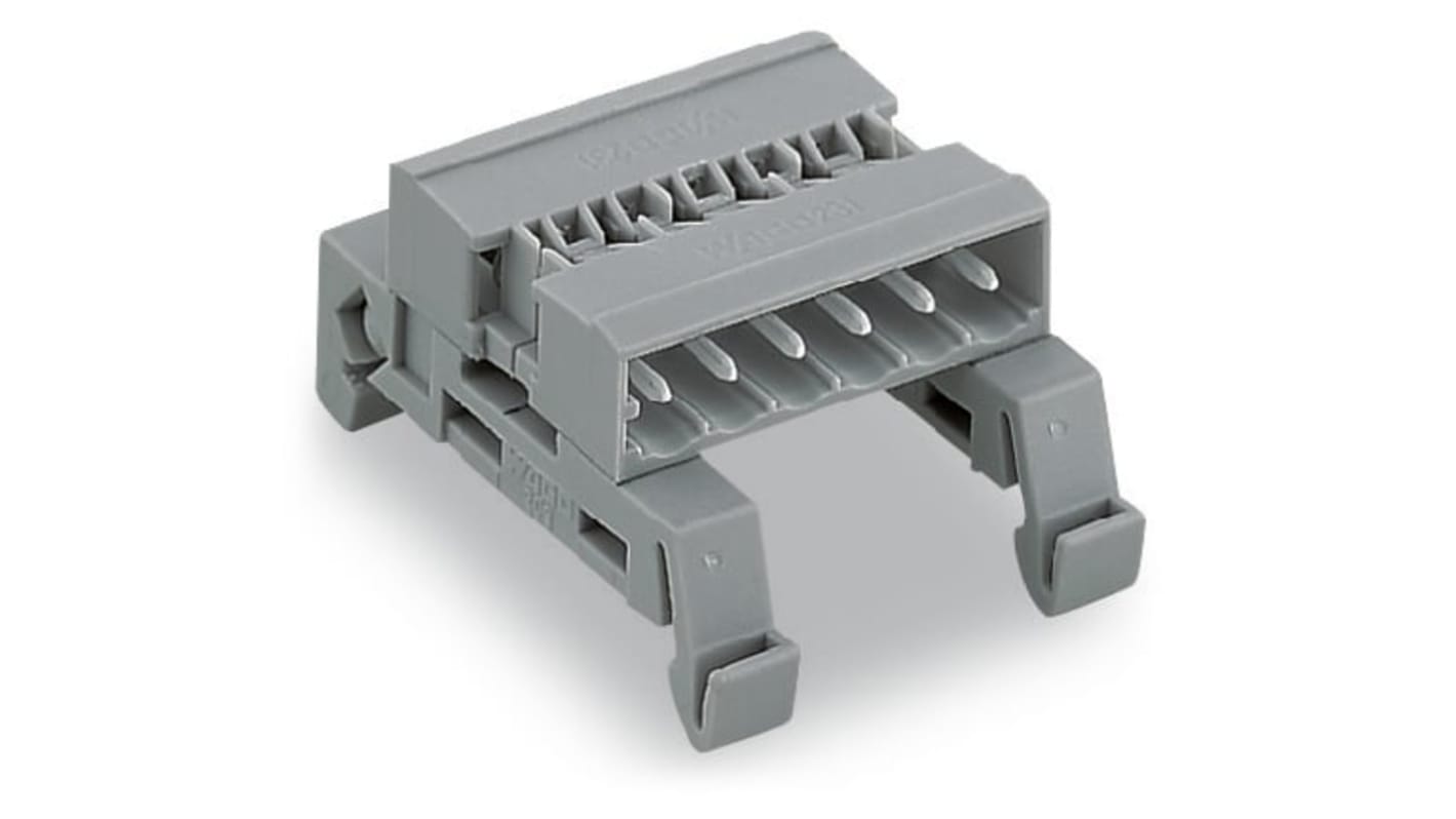 WAGO 5mm Pitch 7 Way Horizontal Pluggable Terminal Block, Pin Header, DIN Rail Mount, Pin Termination