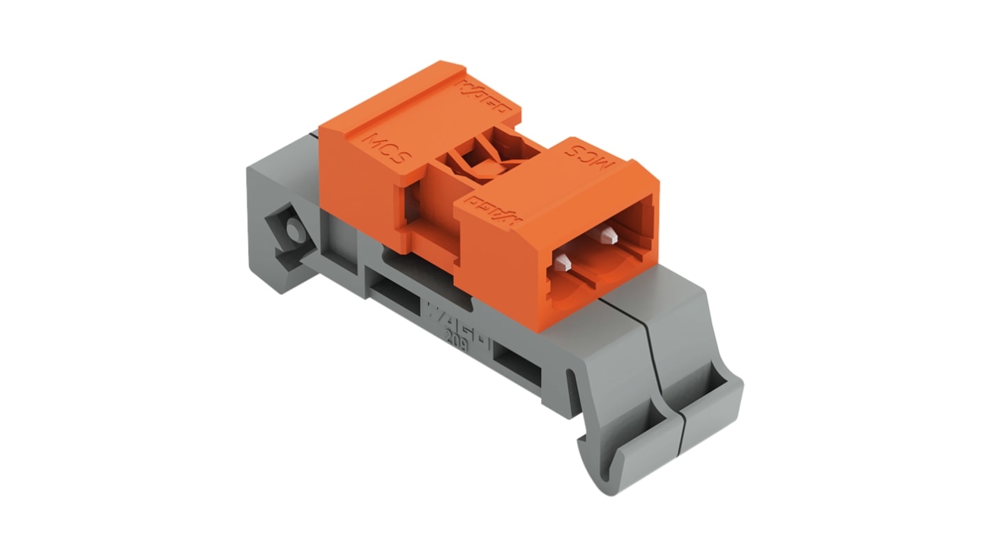 WAGO, 5.08mm Pitch, 232, 2 Way, Horizontal, Pluggable Terminal Block, Pin Header, DIN Rail Mount, Pin Termination,