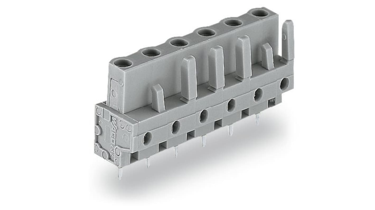 WAGO 232 Series Angled PCB Mount PCB Header, 12-Contact, 1-Row, 7.5mm Pitch, Solder Pin Termination