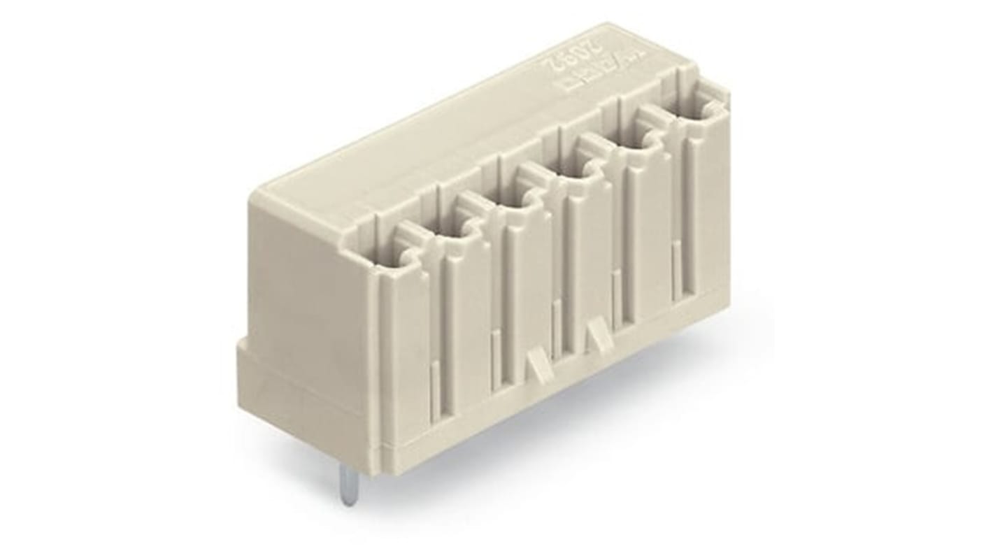WAGO 2092 Series Straight PCB Mount PCB Header, 2-Contact, 1-Row, 5mm Pitch, Solder Termination