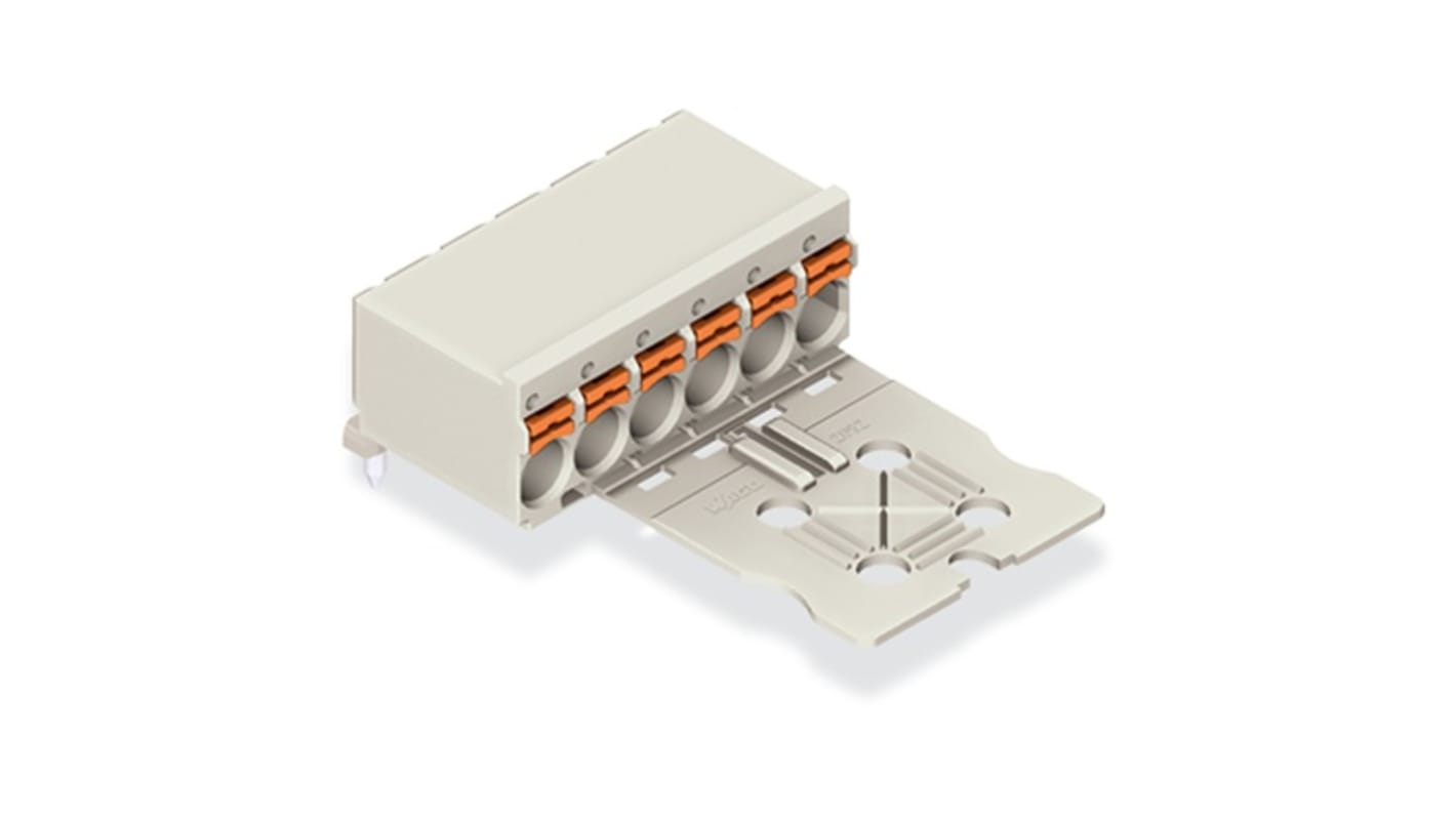 WAGO 2092 Series Angled PCB Mount PCB Header, 4-Contact, 1-Row, 5mm Pitch, Solder Termination