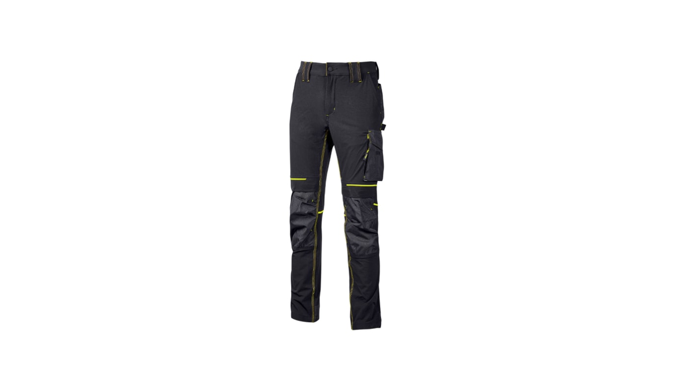 U Group Performance Black 's 10% Spandex, 90% Nylon Breathable, Water Repellent Trousers 38 → 42in, 98 →