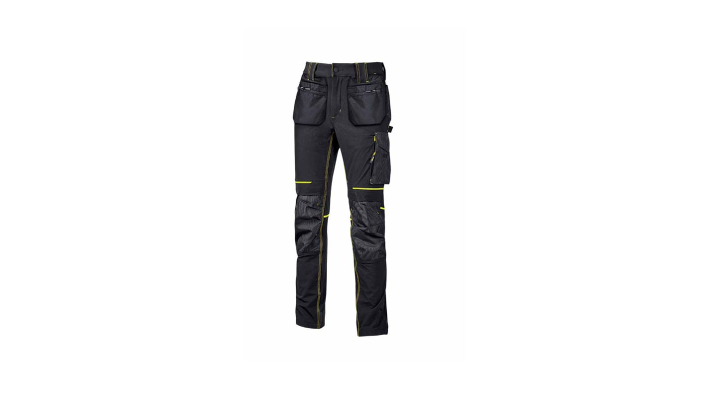 U Group Performance Black Men's 10% Spandex, 90% Nylon Breathable, Water Repellent Trousers 48 → 51in, 122