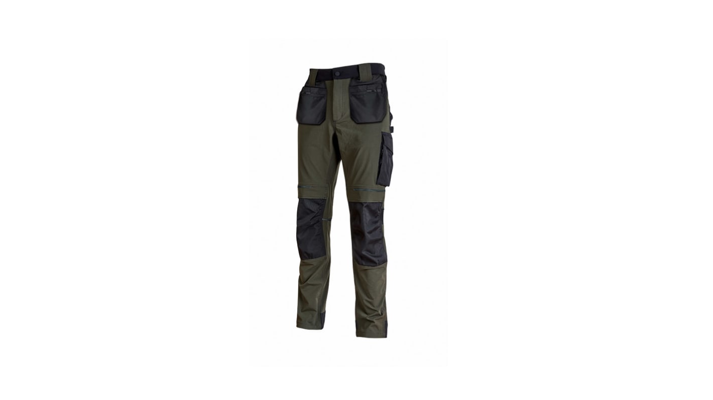 U Group Performance Green Men's 10% Spandex, 90% Nylon Breathable, Water Repellent Trousers 38 → 42in, 98
