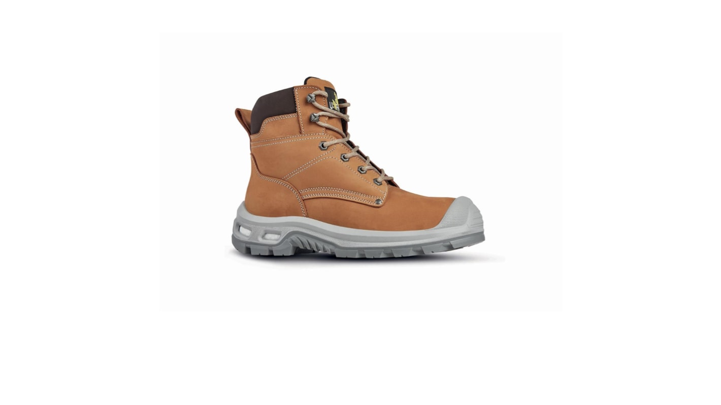 UPower TRADER Beige Aluminium Toe Capped Unisex Ankle Safety Boots, UK 7, EU 41