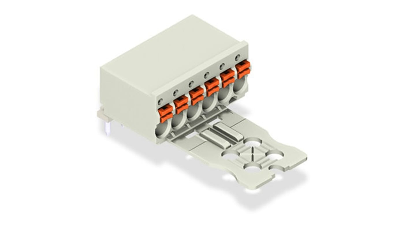 WAGO 2091 Series Angled Push-In PCB Connector, 3-Contact, 1-Row, 3.5mm Pitch, Solder Termination