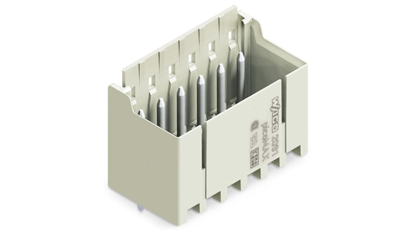 WAGO 2091 Series Straight PCB Mount PCB Header, 10 Contact(s), 3.5mm Pitch, 1 Row(s), Shrouded