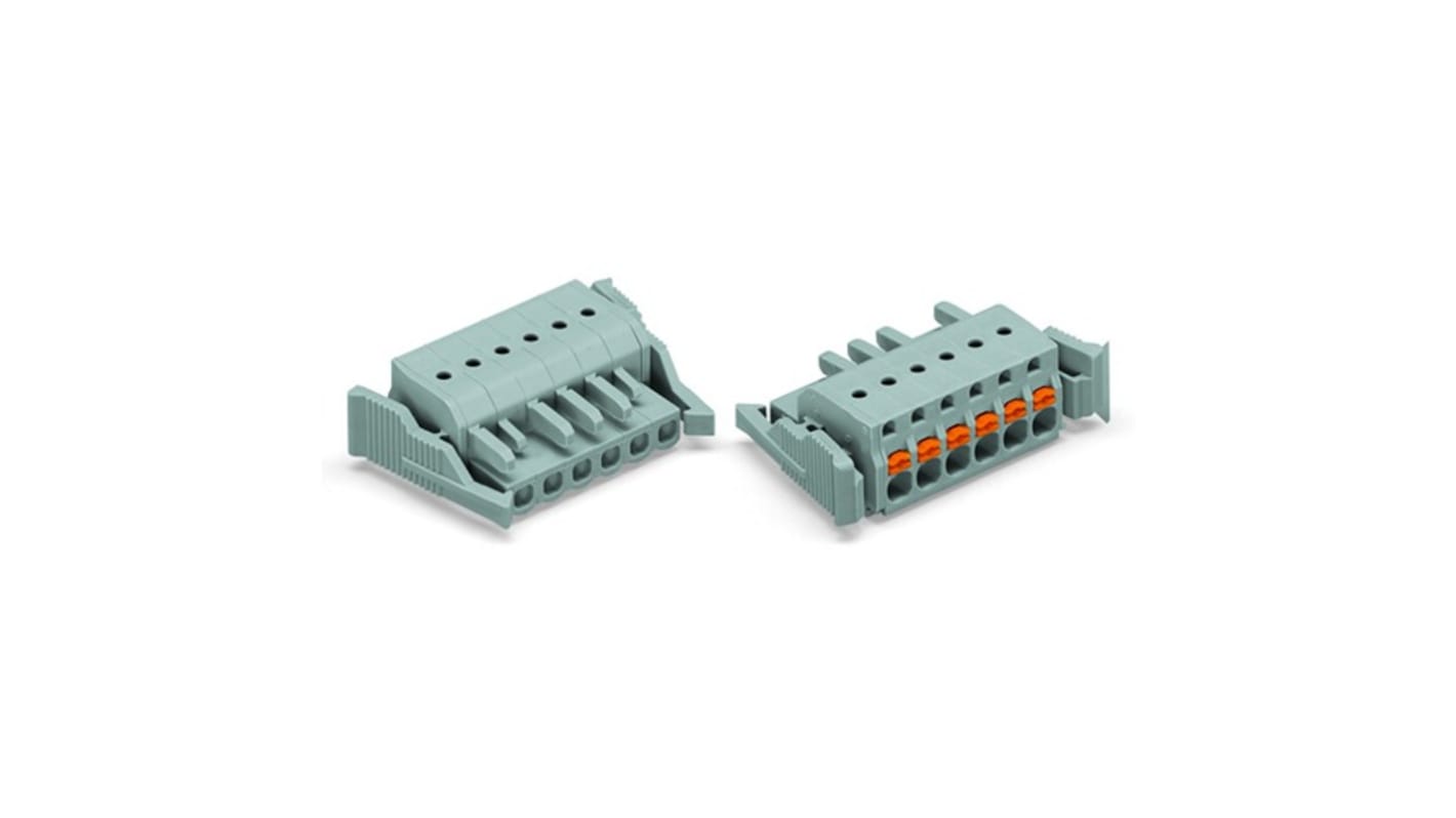 WAGO 2231 Series Pluggable Connector, 4-Pole, Female, 4-Way, Snap-In, 16A