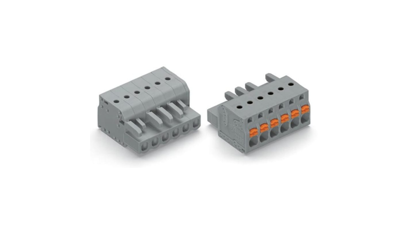 WAGO 2231 Series Pluggable Connector, 8-Pole, Female, 8-Way, Snap-In, 16A