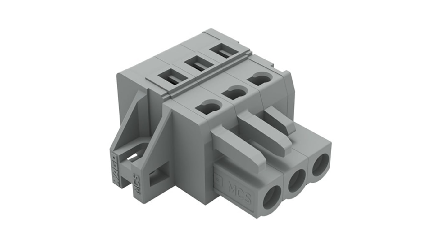 WAGO 231 Series Connector, 3-Pole, Female, 3-Way, Feed Through, 16A