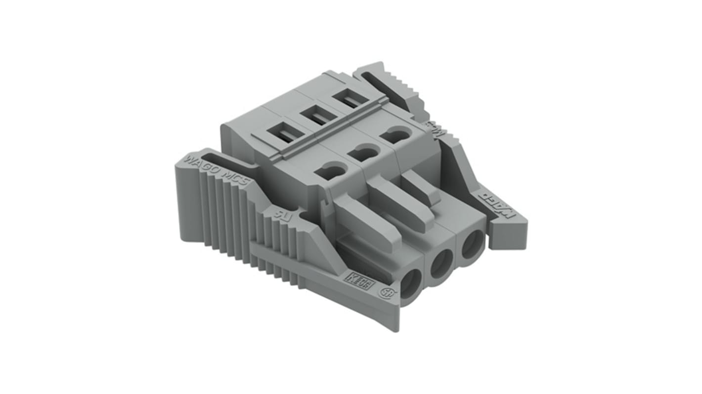 WAGO 231 Series Pluggable Connector, 3-Pole, Female, 3-Way, Snap-In, 16A