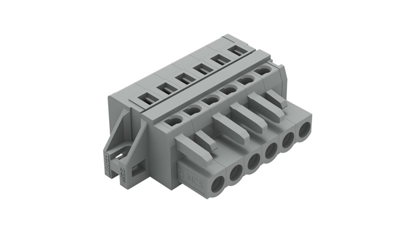WAGO 231 Series Connector, 6-Pole, Female, 6-Way, Feed Through, 16A