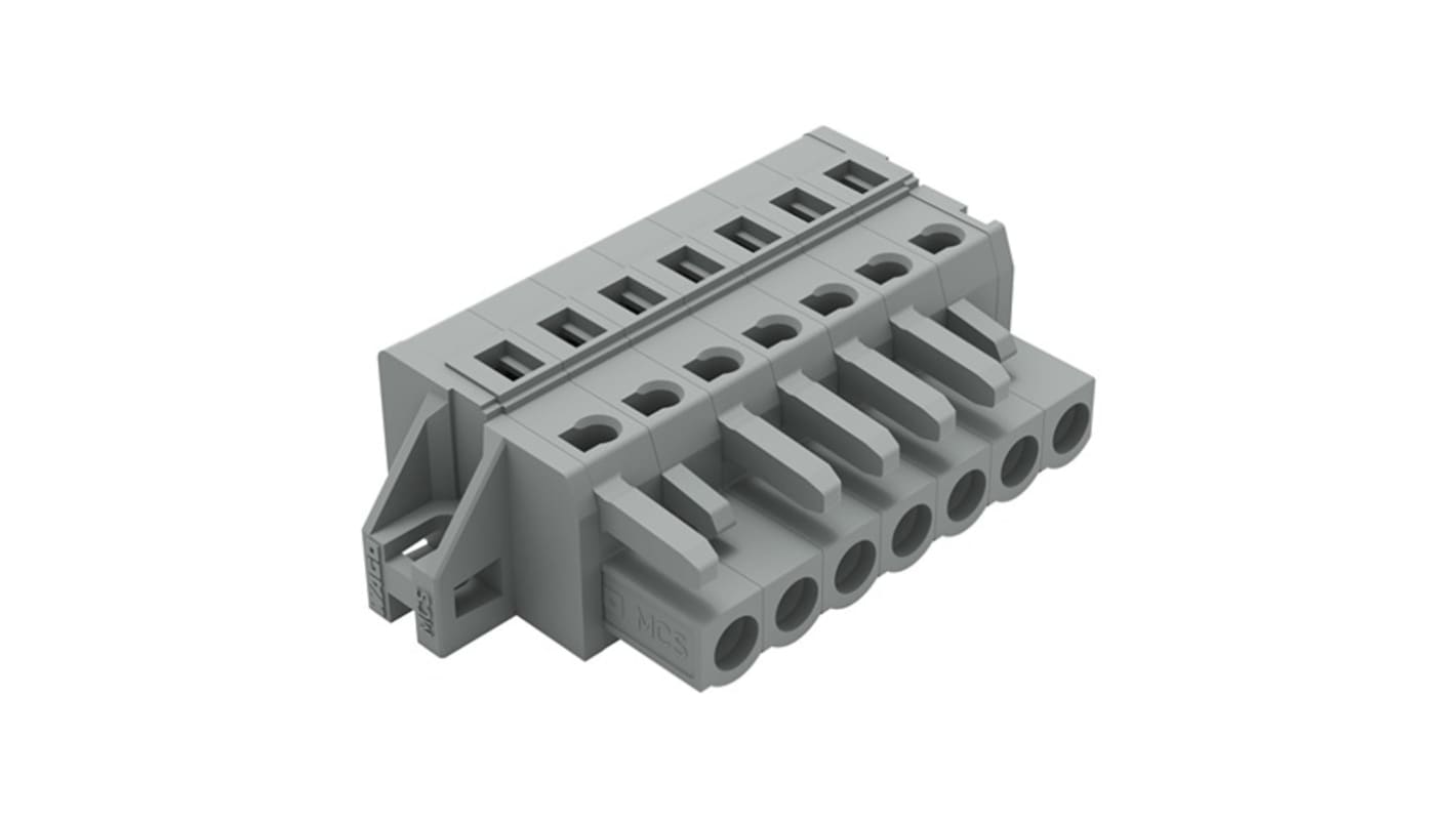 WAGO 231 Series Connector, 7-Pole, Female, 7-Way, Feed Through, 16A