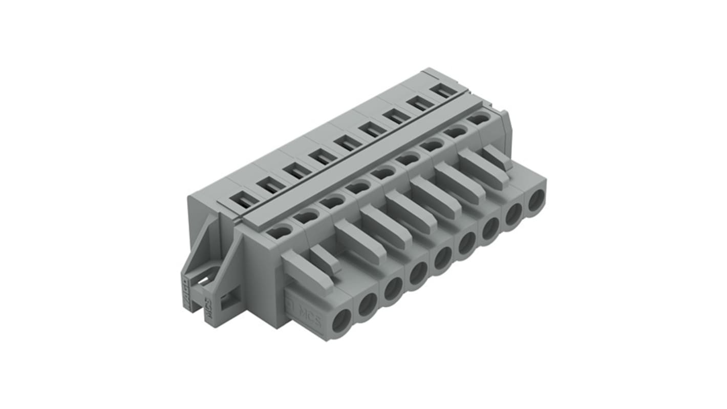 WAGO 231 Series Connector, 9-Pole, Female, 9-Way, Feed Through, 16A