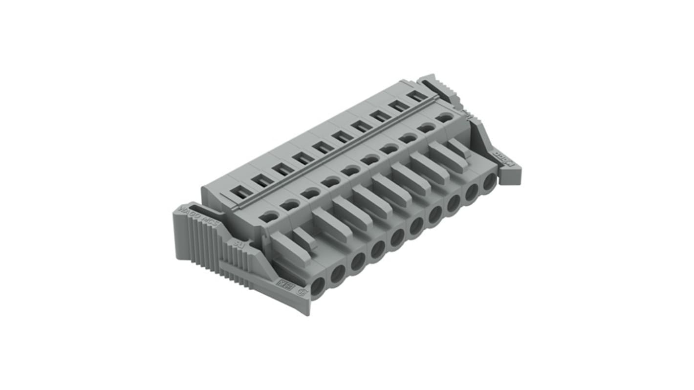 WAGO 231 Series Connector, 10-Pole, Female, 10-Way, Snap-In, 16A