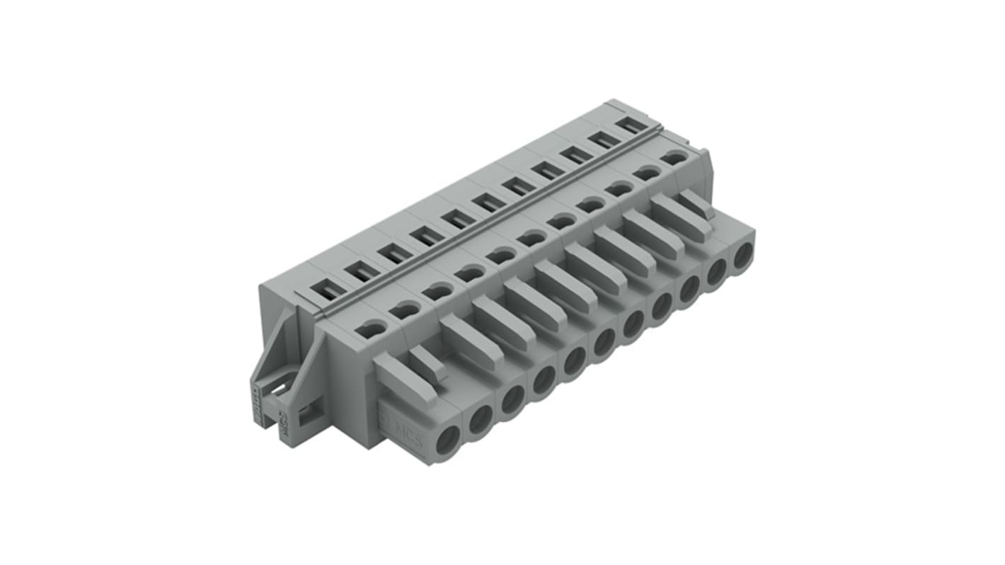 WAGO 231 Series Connector, 11-Pole, Female, 11-Way, Snap-In, 16A