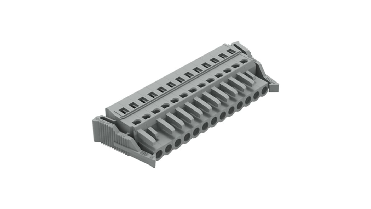 WAGO 231 Series Pluggable Connector, 13-Pole, Female, 13-Way, Plug-In, 16A