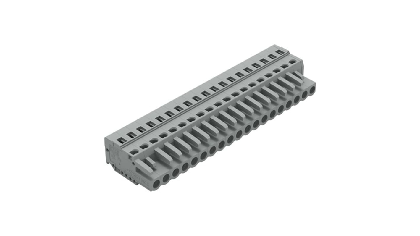 WAGO 231 Series Pluggable Connector, 19-Pole, Female, 19-Way, Snap-In, 16A