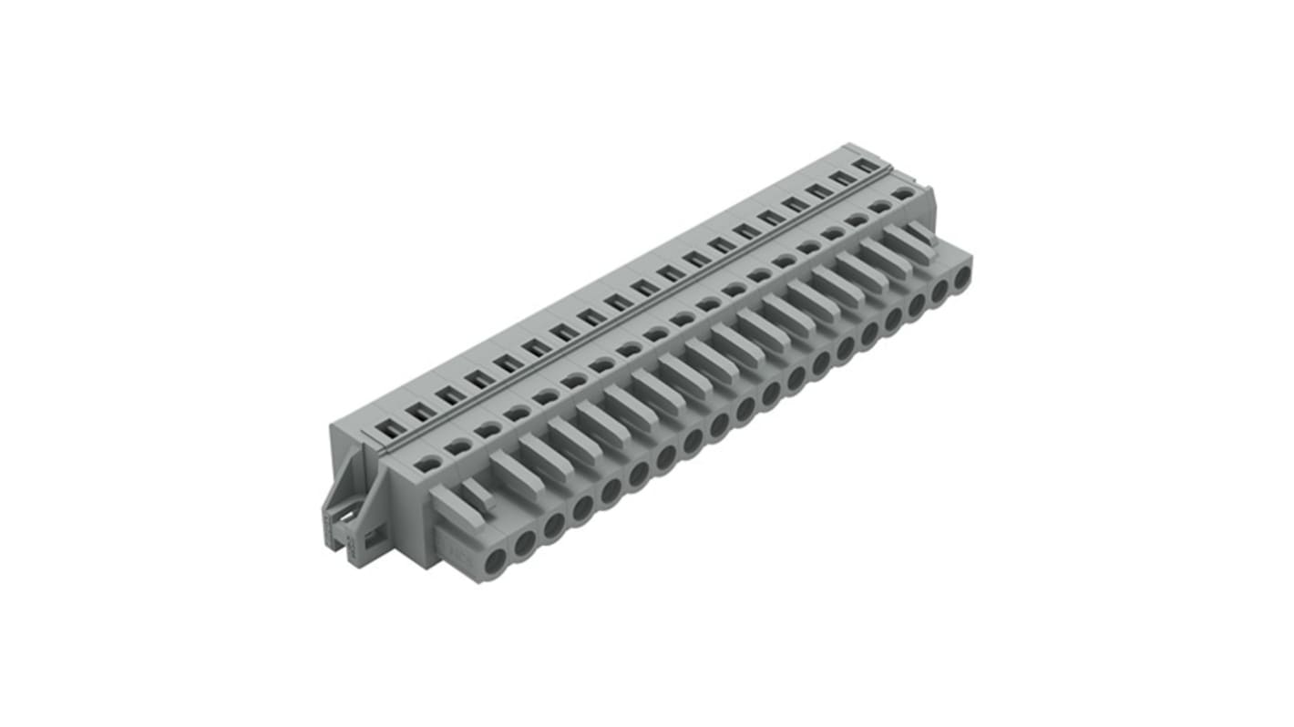 WAGO 231 Series Pluggable Connector, 19-Pole, Female, 19-Way, Cable Mount, 16A