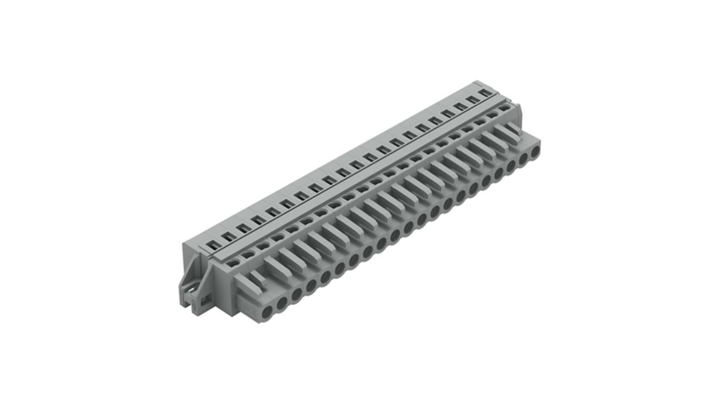 WAGO 231 Series Connector, 21-Pole, Female, 21-Way, Feed Through, 16A