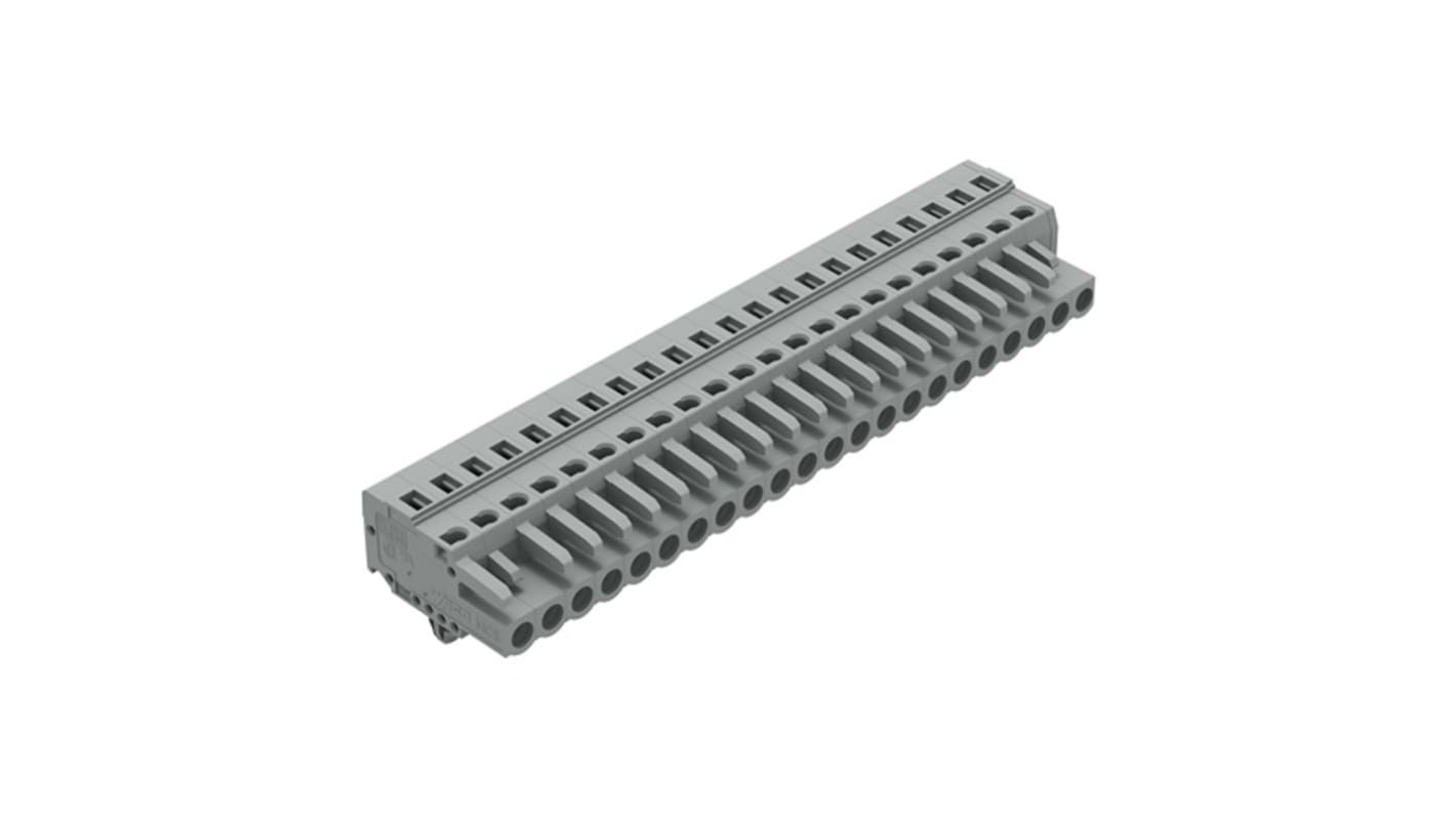 WAGO 231 Series Connector, 22-Pole, Female, 22-Way, Snap-In, 16A