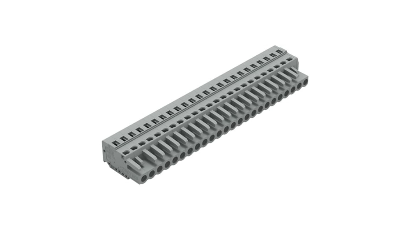 WAGO 231 Series Connector, 24-Pole, Female, 24-Way, Snap-In, 16A