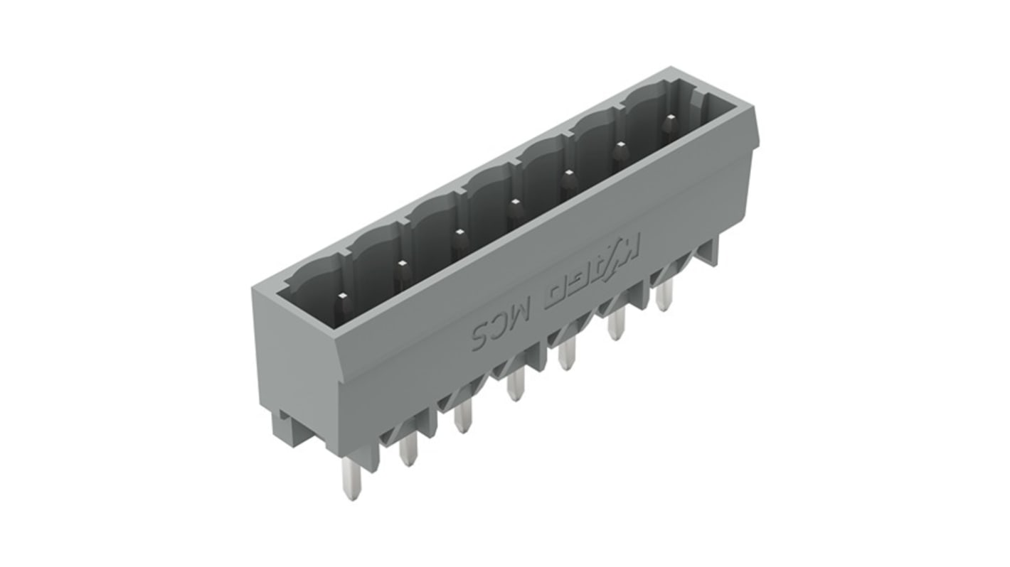 WAGO 231 Series Straight Vertical/Horizontal Mount Header, 7 Contact(s), 1mm Pitch, 1 Row(s), Unshrouded