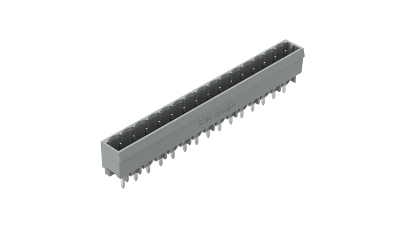 WAGO 231 Series Straight PCB Mount PCB Header, 15 Contact(s), 5mm Pitch, 1 Row(s), Shrouded