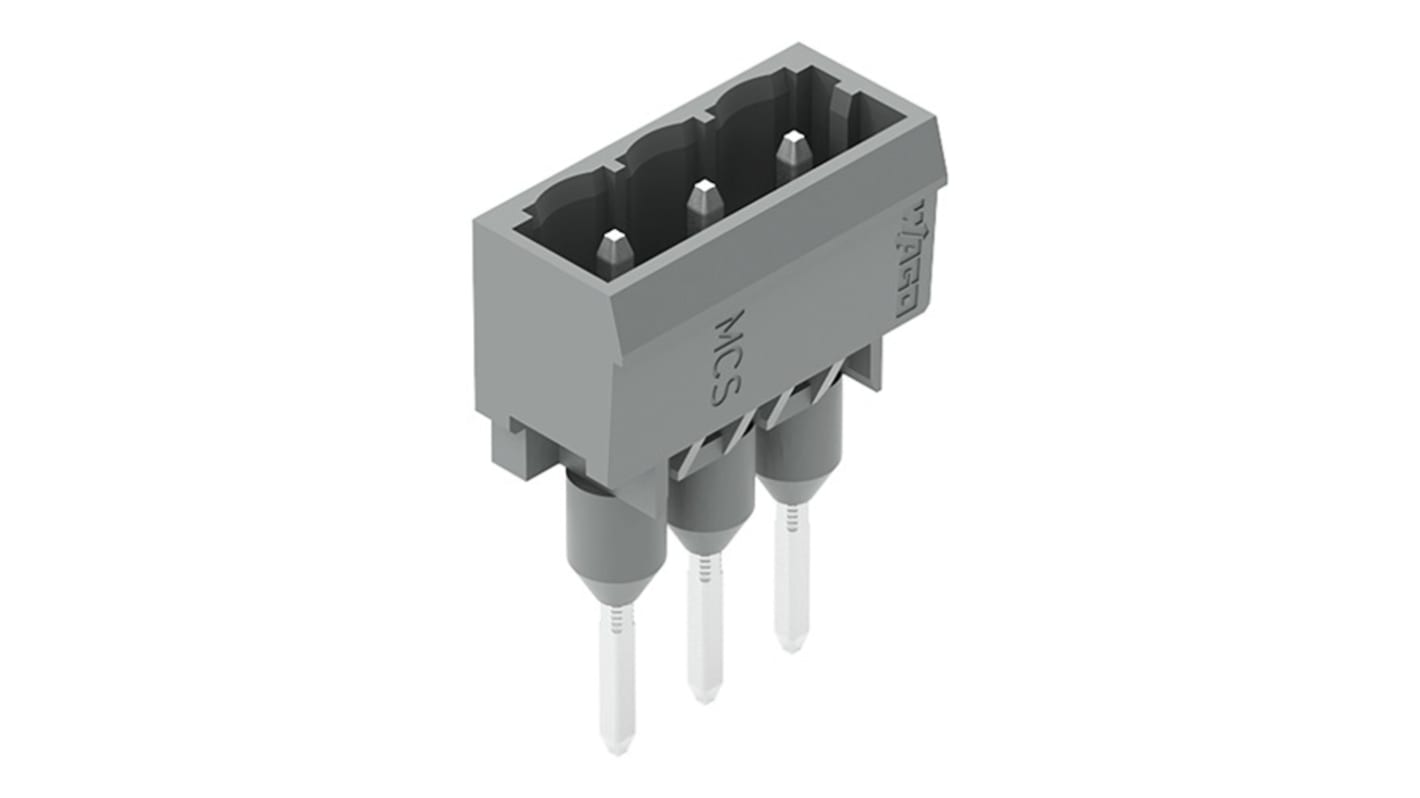 WAGO 231 Series Straight Rail Mount Header, 3 Contact(s), 1.2mm Pitch, 1 Row(s), Unshrouded