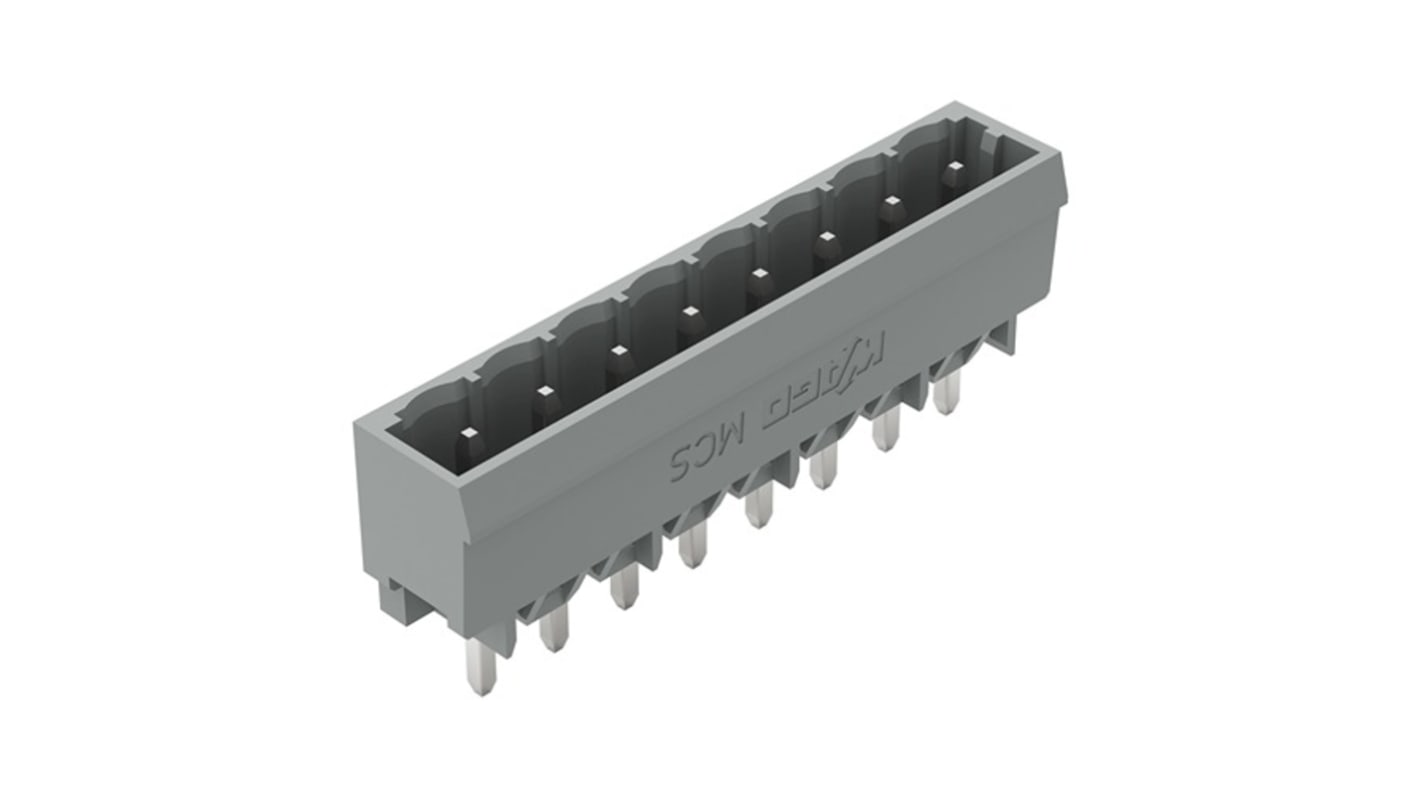 WAGO 231 Series Straight Vertical/Horizontal Mount Header, 8 Contact(s), 1.2mm Pitch, 1 Row(s), Unshrouded