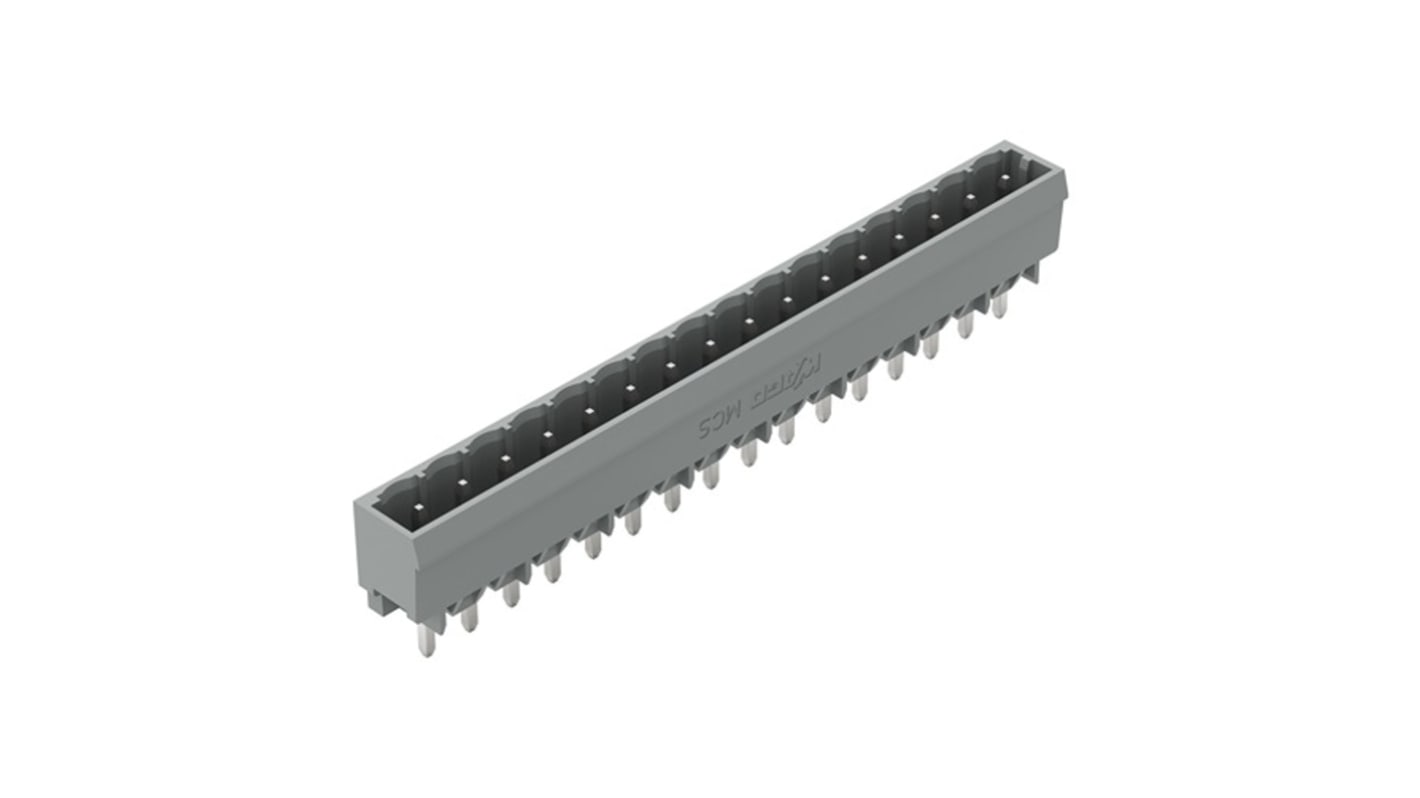 WAGO 231 Series Straight PCB Mount PCB Header, 16 Contact(s), 5mm Pitch, 1 Row(s), Shrouded