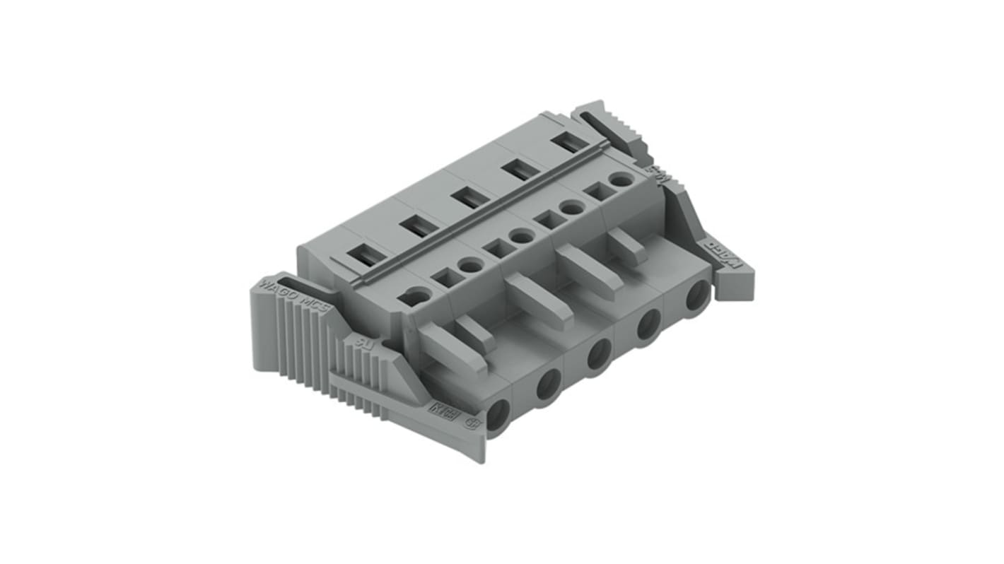 WAGO 231 Series Pluggable Connector, 5-Pole, Female, 5-Way, Snap-In, 16A