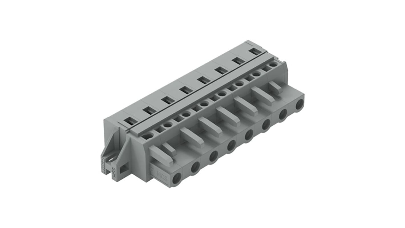 WAGO 231 Series Connector, 6-Pole, Female, 6-Way, Cable Mount, 15A